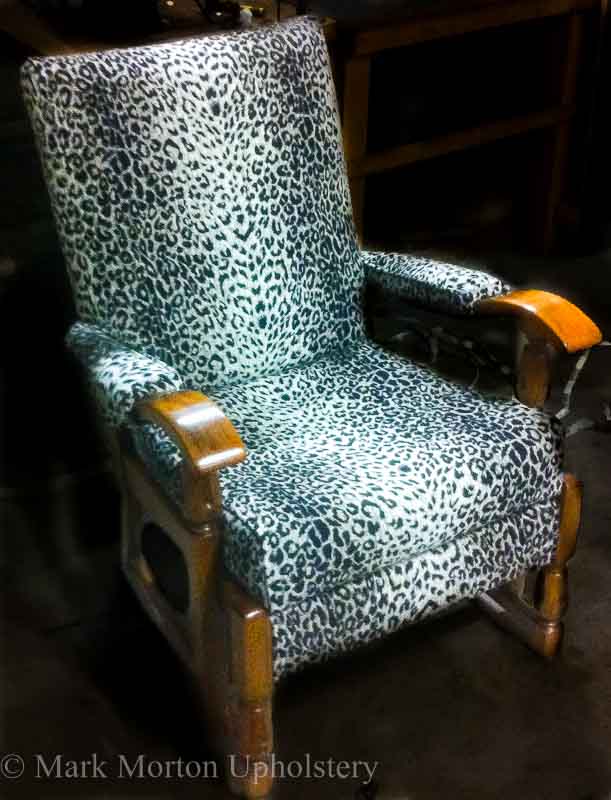 Animal print chair upholstery finished