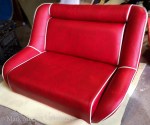 Boat seat upholstery finished