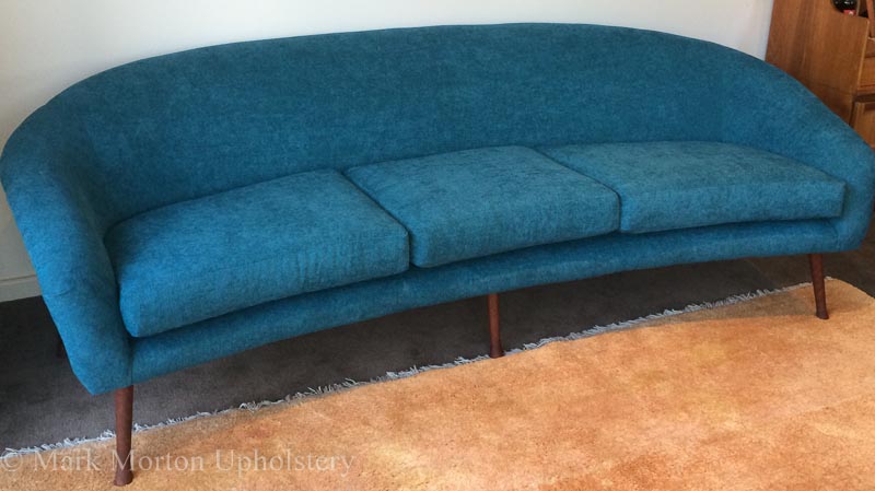 Blue sofa finished